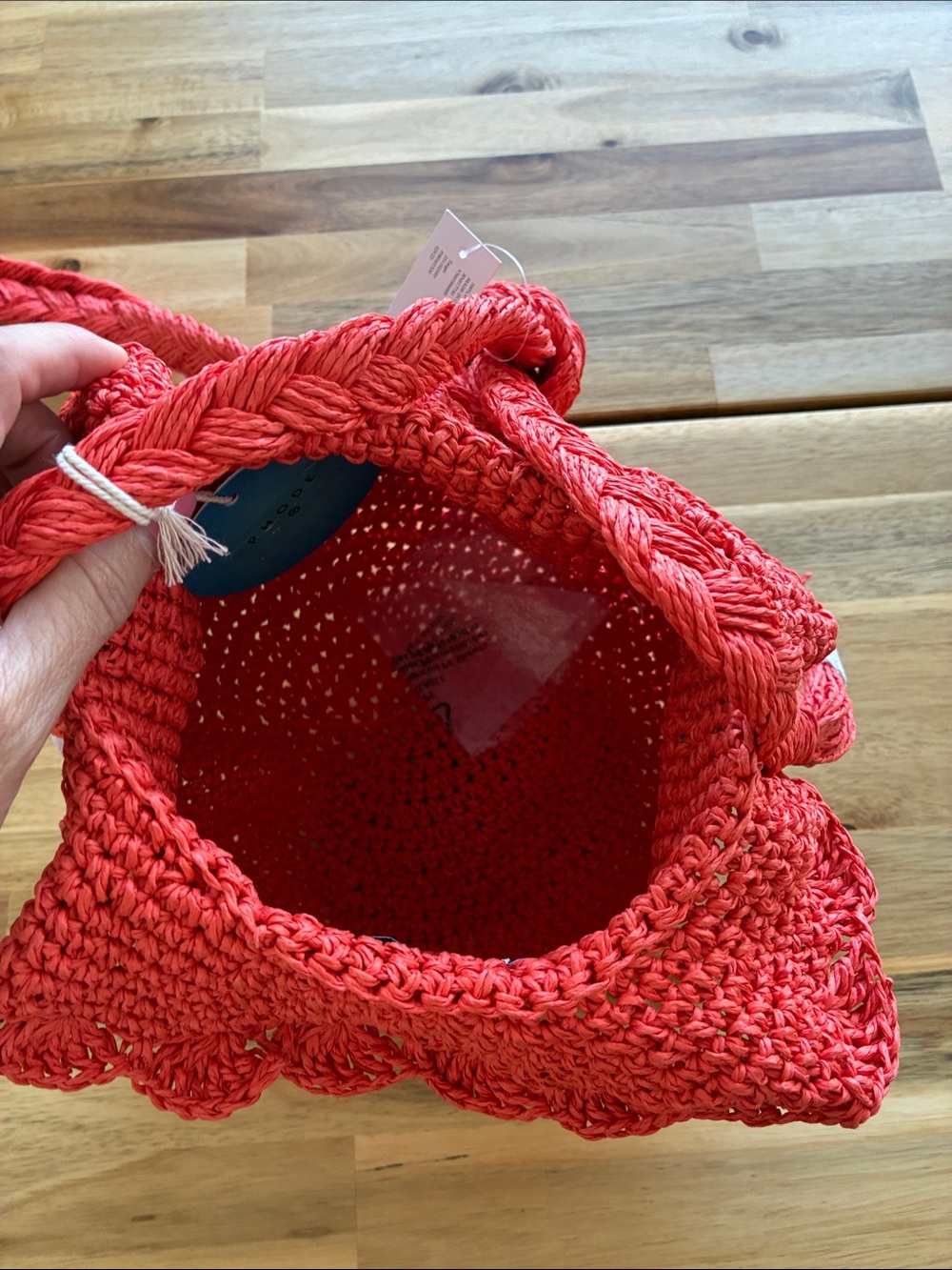 RHODE x Target Orange Straw Papel Raffia Bucket Bag Vaca Resortwear Euro Summer - Picture 5 of 10